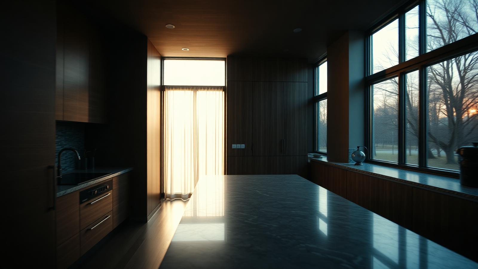 Cinematic still from an interior walkthrough generated with DesignMate